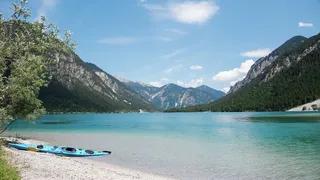 Kayak on the beach of Plansee